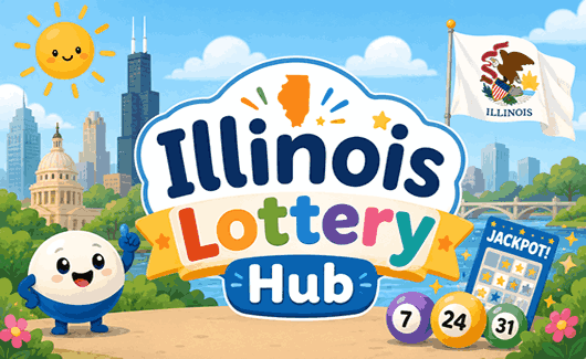 Illinois Lottery Hub featuring Powerball, Mega Millions, lucky numbers, jackpot tickets, and winning lottery guidance