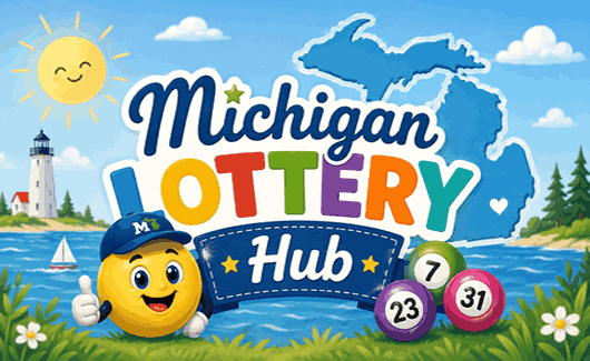 Michigan Lottery Hub featuring Powerball, Mega Millions, lucky numbers, jackpot tickets, and winning lottery guidance