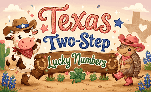 Texas Two-Step lucky numbers with winning lottery tickets, jackpot combinations, and lucky number guidance