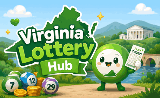 Virginia Lottery Hub featuring Powerball, Mega Millions, lucky numbers, lottery tickets, and winning jackpot guidance